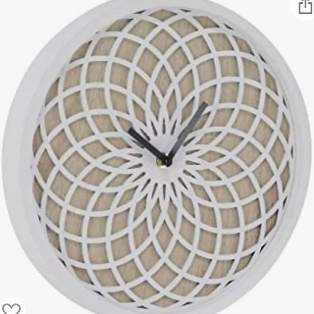 Ornate Wall Clock- White 12 inch - Picture 3 of 6